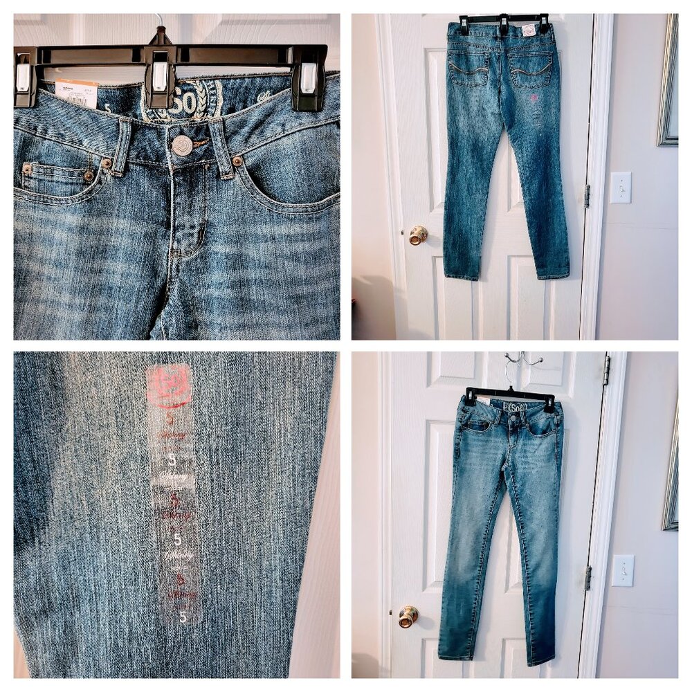 BUNDLE of BNWT Sz 5 Jeans by So & EUC Floral Mini-Skirt Sz Sm by Charlotte Russe - Picture 3 of 13